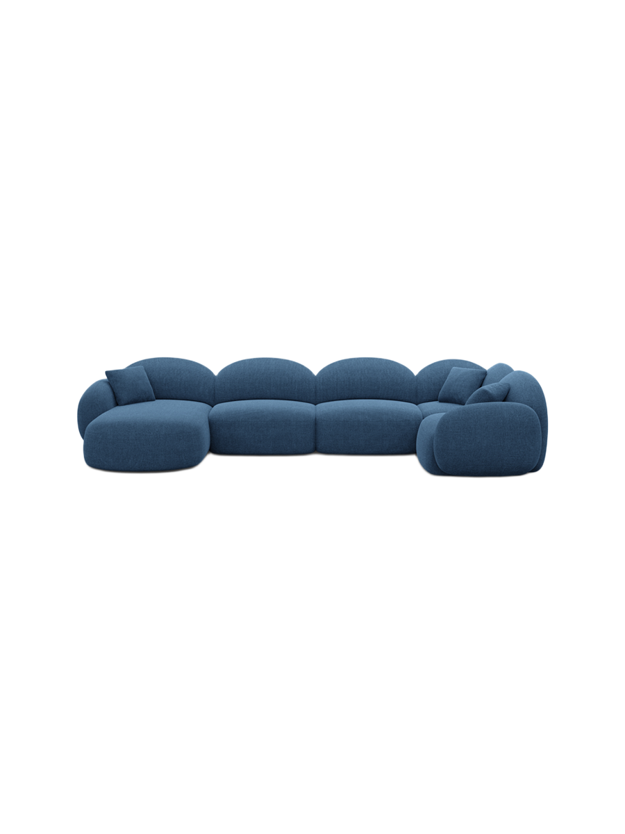 
6-Sitzer Design Panorama-Sofa „Varello XL“ mit Strukturstoff-Bezug - Strukturstoff Anthrazit / Lange Seite links