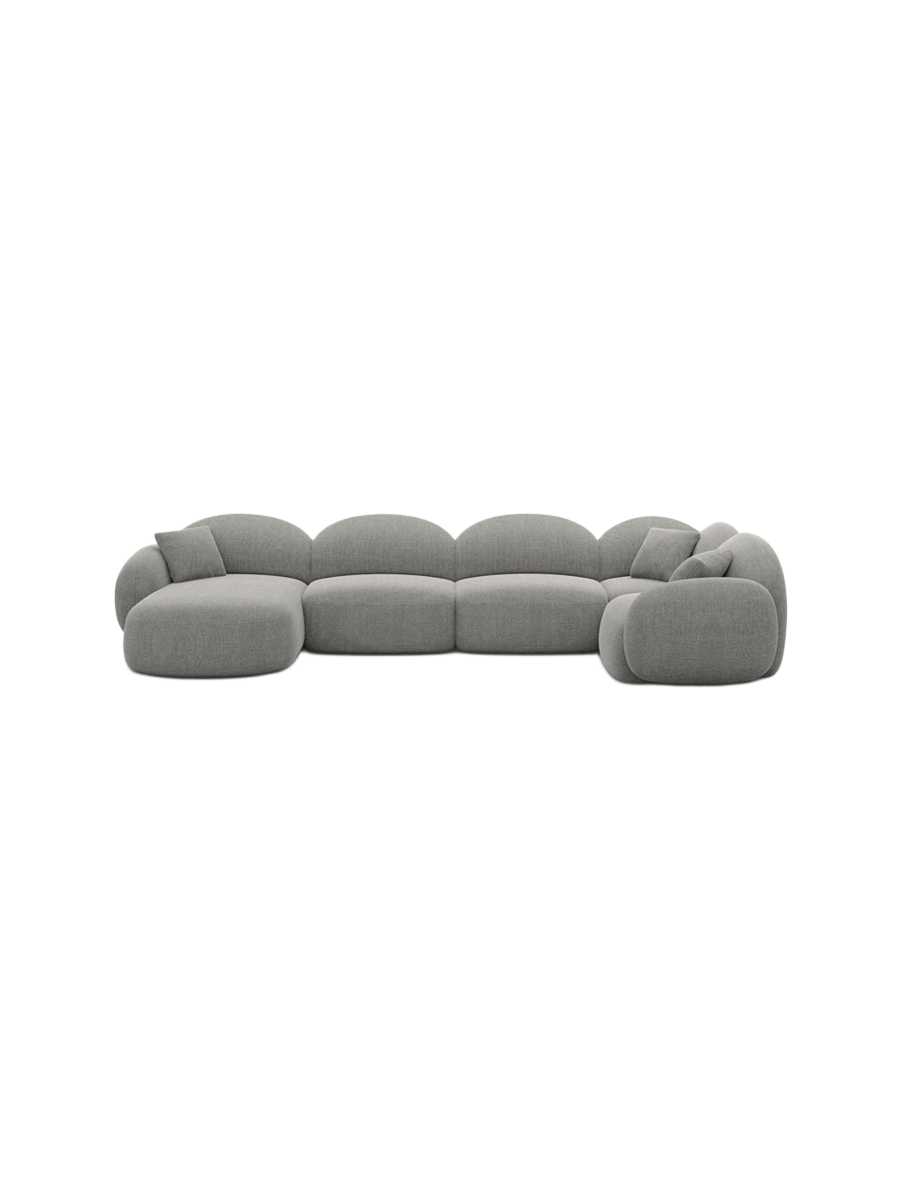 
6-Sitzer Design Panorama-Sofa „Varello XL“ mit Strukturstoff-Bezug - Strukturstoff Anthrazit / Lange Seite links