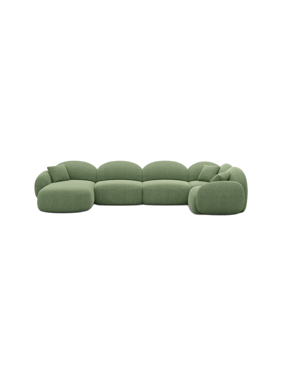 
6-Sitzer Design Panorama-Sofa „Varello XL“ mit Strukturstoff-Bezug - Strukturstoff Anthrazit / Lange Seite links