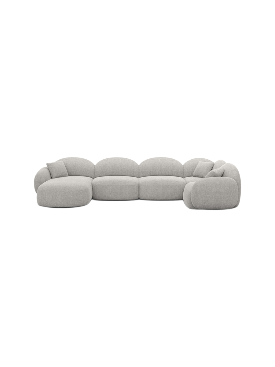 
6-Sitzer Design Panorama-Sofa „Varello XL“ mit Strukturstoff-Bezug - Strukturstoff Anthrazit / Lange Seite links