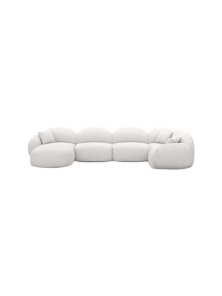 
6-Sitzer Design Panorama-Sofa „Varello XL“ mit Strukturstoff-Bezug - Strukturstoff Anthrazit / Lange Seite links