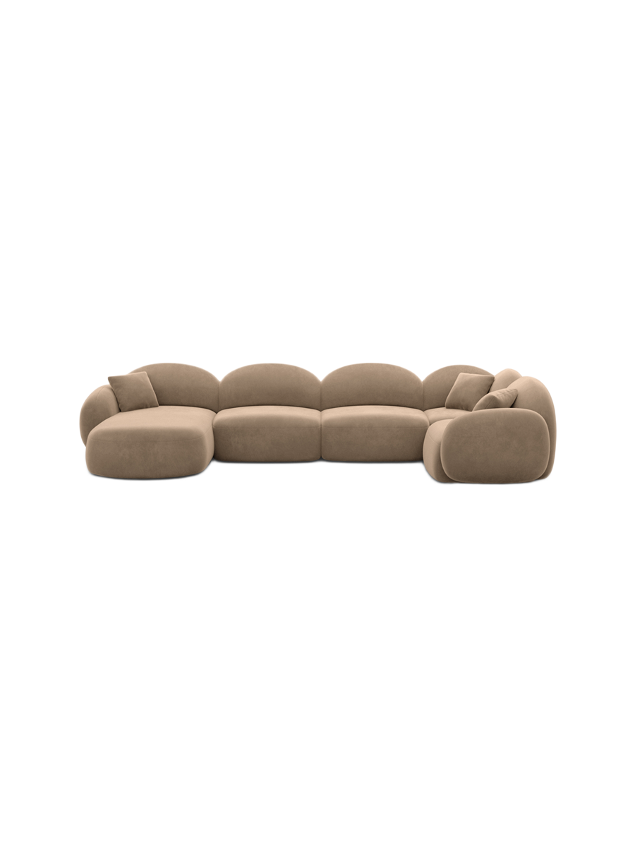 
6-Sitzer Design Panorama-Sofa „Varello XL“ mit Samtbezug - Samtbezug Königsblau / Lange Seite links