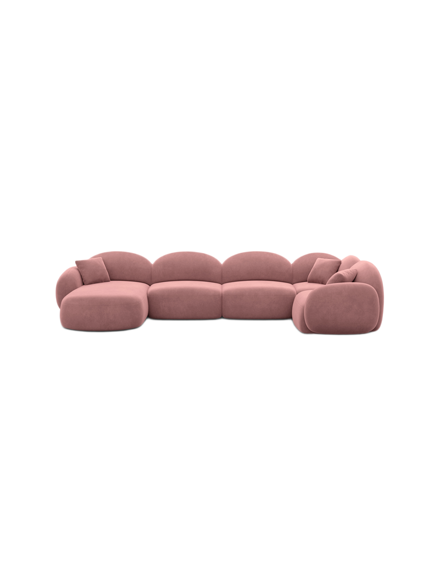 
6-Sitzer Design Panorama-Sofa „Varello XL“ mit Samtbezug - Samtbezug Königsblau / Lange Seite links