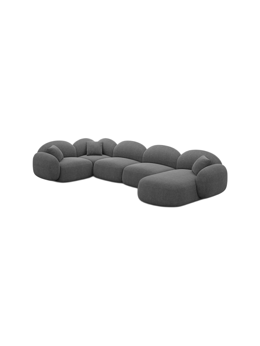 
6-Sitzer Design Panorama-Sofa „Varello XL“ mit Strukturstoff-Bezug - Strukturstoff Anthrazit / Lange Seite links