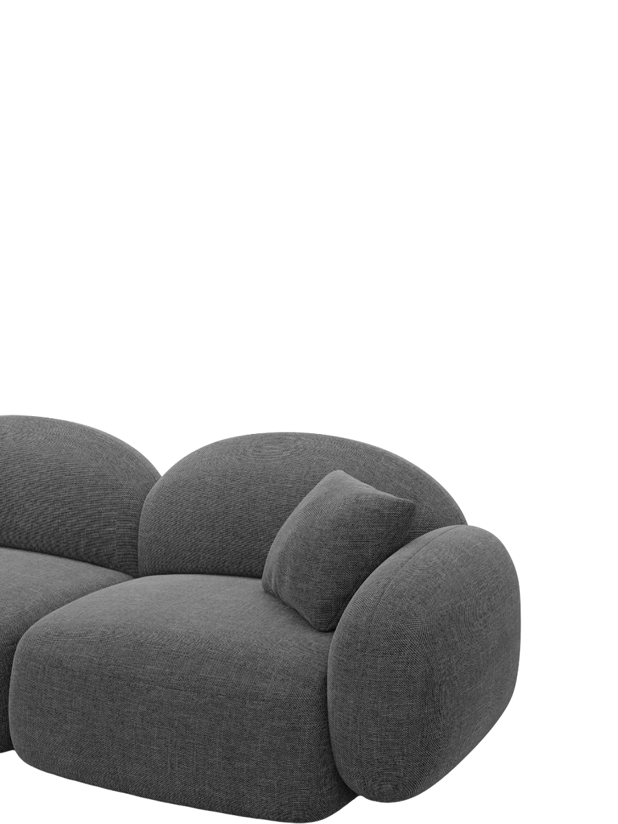 
6-Sitzer Design Panorama-Sofa „Varello XL“ mit Strukturstoff-Bezug - Strukturstoff Anthrazit / Lange Seite links