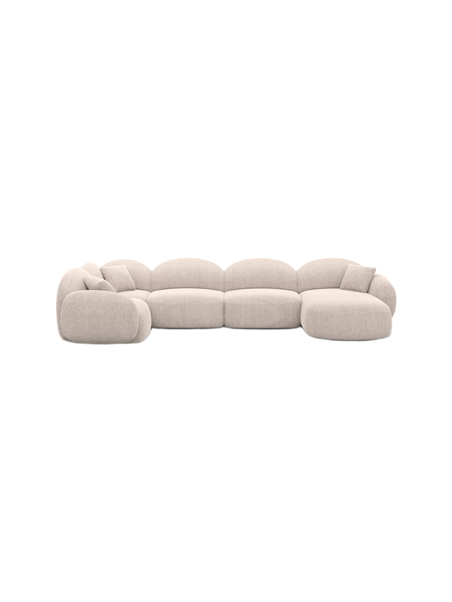 
6-Sitzer Design Panorama-Sofa „Varello XL“ mit Strukturstoff-Bezug - Strukturstoff Anthrazit / Lange Seite links