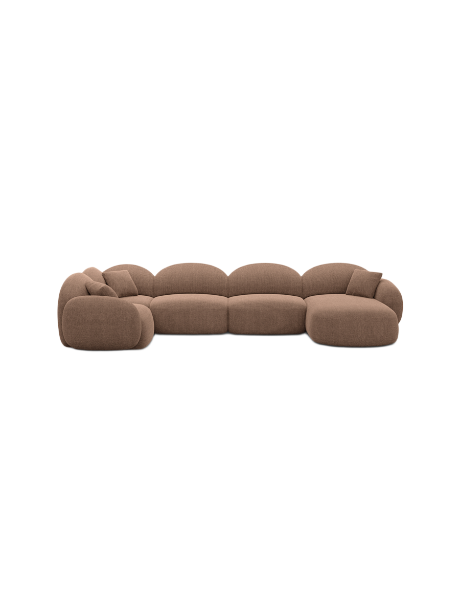 
6-Sitzer Design Panorama-Sofa „Varello XL“ mit Strukturstoff-Bezug - Strukturstoff Anthrazit / Lange Seite links