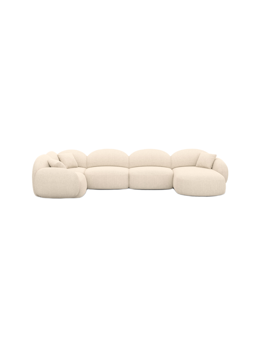 
6-Sitzer Design Panorama-Sofa „Varello XL“ mit Strukturstoff-Bezug - Strukturstoff Anthrazit / Lange Seite links