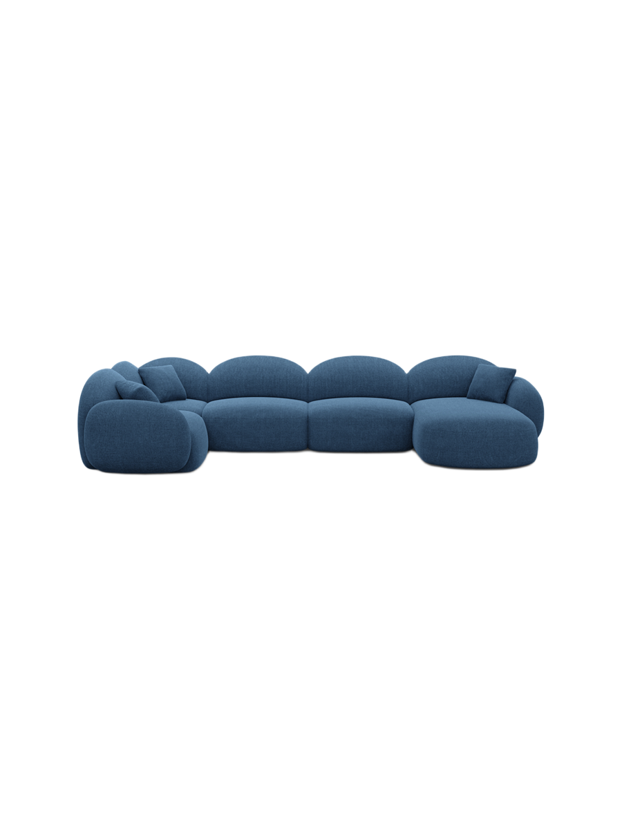 
6-Sitzer Design Panorama-Sofa „Varello XL“ mit Strukturstoff-Bezug - Strukturstoff Anthrazit / Lange Seite links