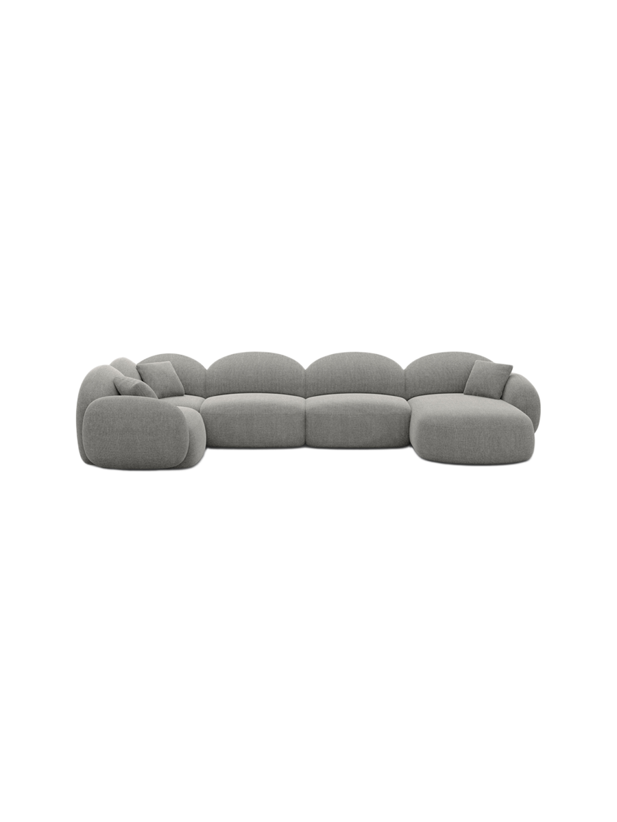 
6-Sitzer Design Panorama-Sofa „Varello XL“ mit Strukturstoff-Bezug - Strukturstoff Anthrazit / Lange Seite links
