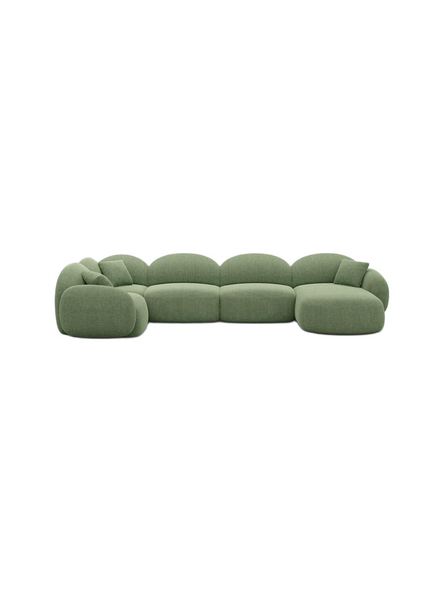 
6-Sitzer Design Panorama-Sofa „Varello XL“ mit Strukturstoff-Bezug - Strukturstoff Anthrazit / Lange Seite links