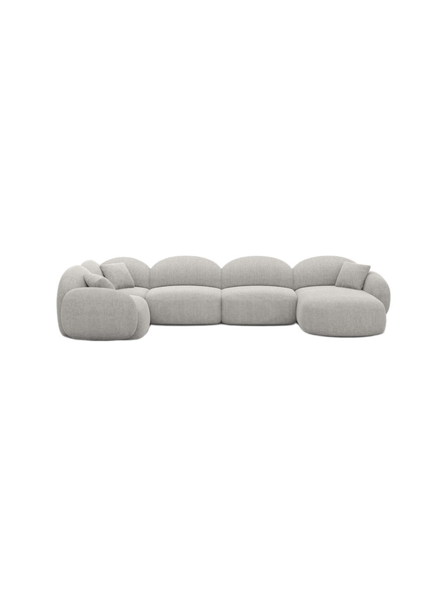 
6-Sitzer Design Panorama-Sofa „Varello XL“ mit Strukturstoff-Bezug - Strukturstoff Anthrazit / Lange Seite links