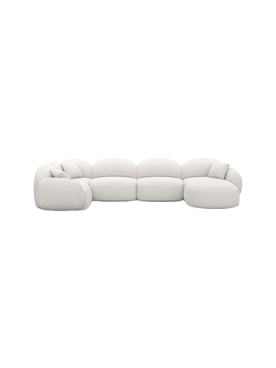 
6-Sitzer Design Panorama-Sofa „Varello XL“ mit Strukturstoff-Bezug - Strukturstoff Anthrazit / Lange Seite links