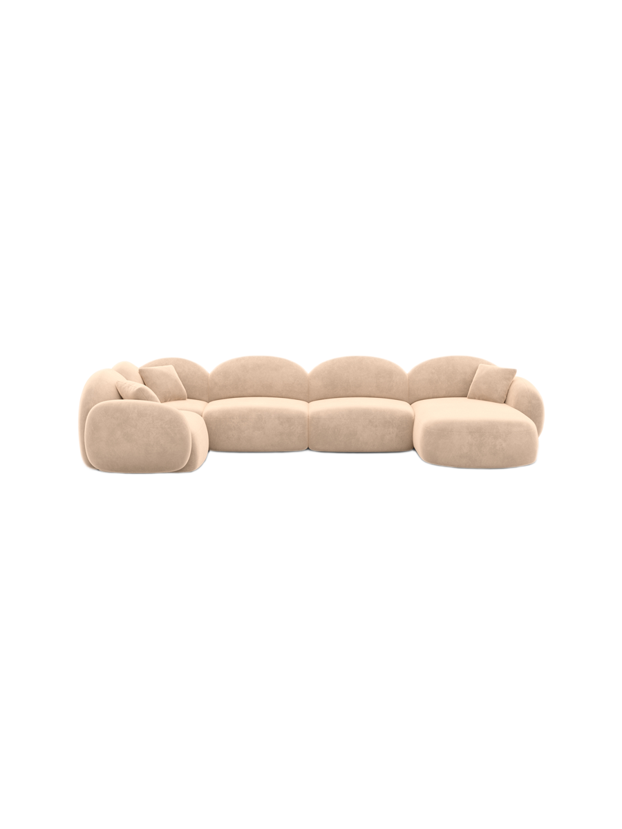 
6-Sitzer Design Panorama-Sofa „Varello XL“ mit Samtbezug - Samtbezug Königsblau / Lange Seite links