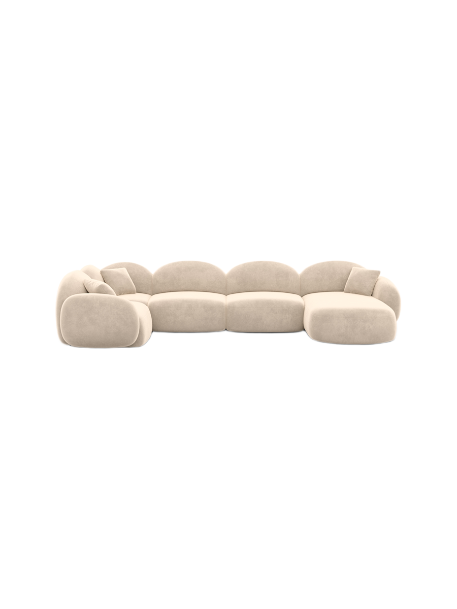 
6-Sitzer Design Panorama-Sofa „Varello XL“ mit Samtbezug - Samtbezug Königsblau / Lange Seite links