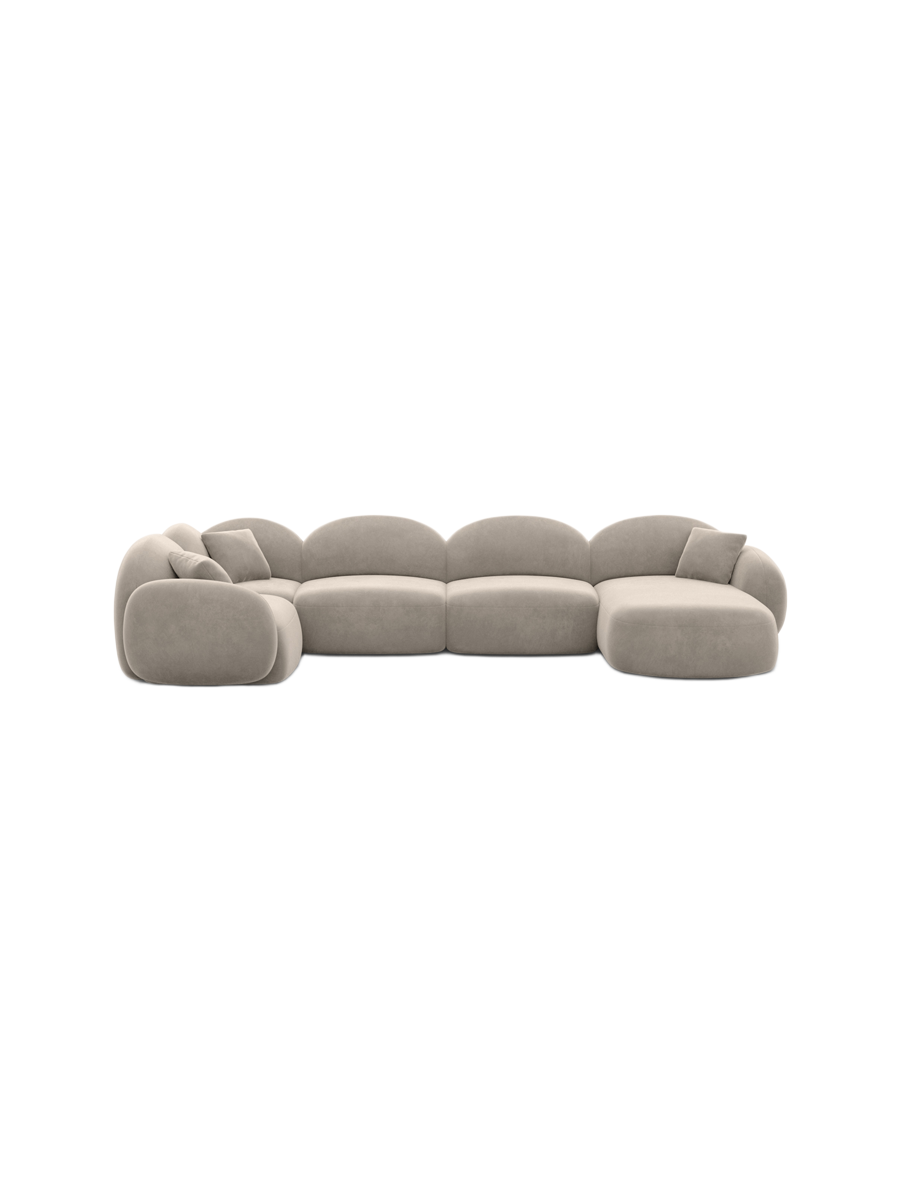 
6-Sitzer Design Panorama-Sofa „Varello XL“ mit Samtbezug - Samtbezug Königsblau / Lange Seite links