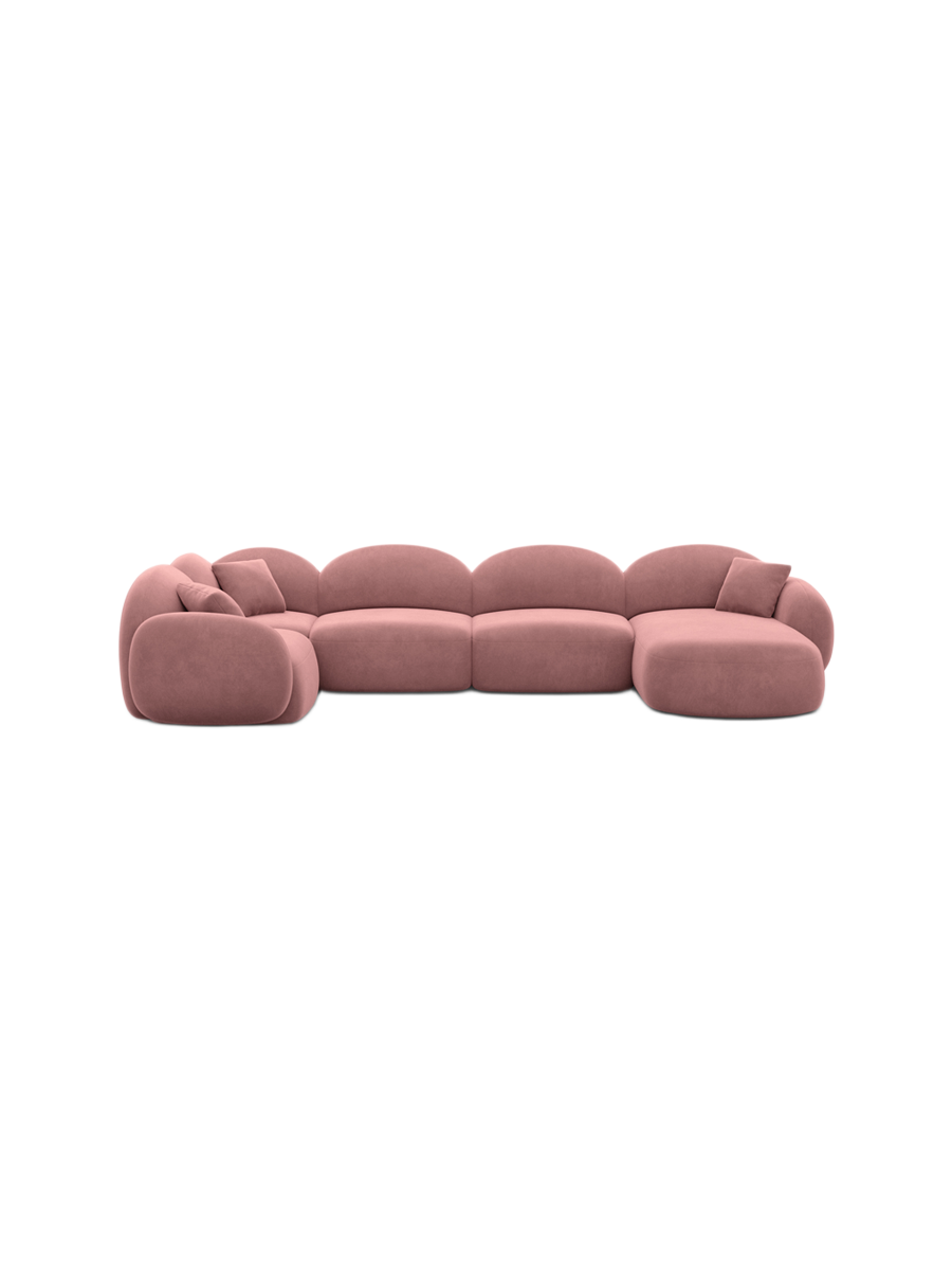 
6-Sitzer Design Panorama-Sofa „Varello XL“ mit Samtbezug - Samtbezug Königsblau / Lange Seite links
