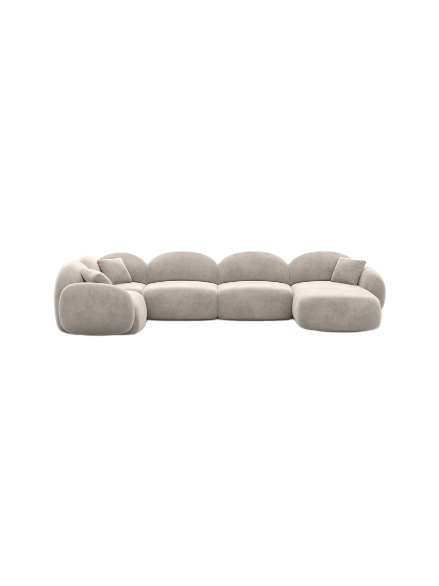 
6-Sitzer Design Panorama-Sofa „Varello XL“ mit Samtbezug - Samtbezug Königsblau / Lange Seite links