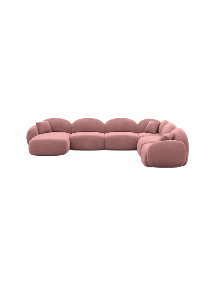 
7-Sitzer Design Panorama-Sofa „Varello XXL“ mit Samtbezug - Samtbezug Königsblau / Lange Seite links