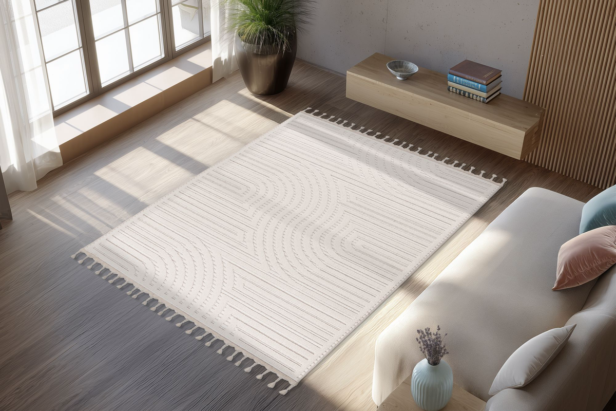 
Tapis design « Luxor 302 » – Ivoire - 80 x 150 cm