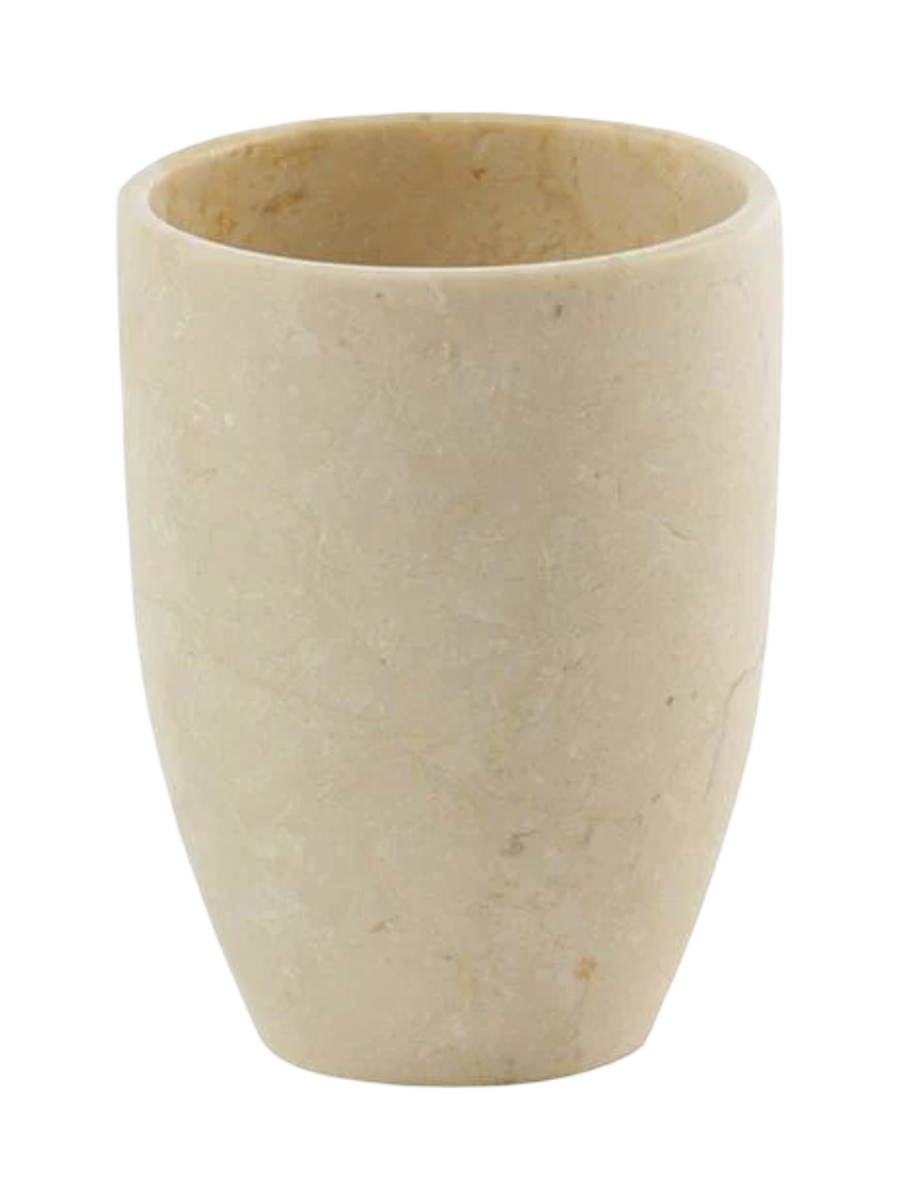 
Handgefertigter, luxuriöser Zahnputzbecher „Luxor“ aus Marmor