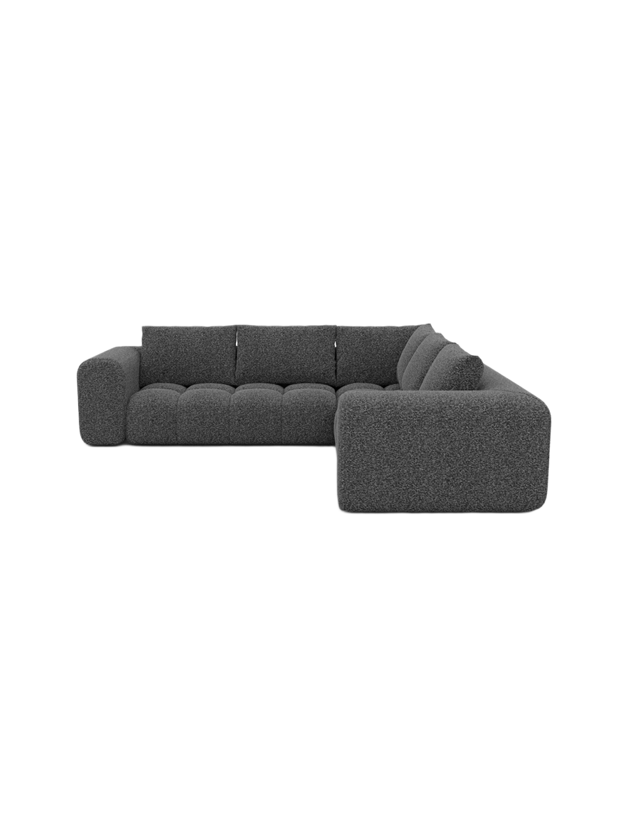 
5-Sitzer Design Ecksofa „Velina“ mit Bouclé-Bezug - Bouclé Graphit