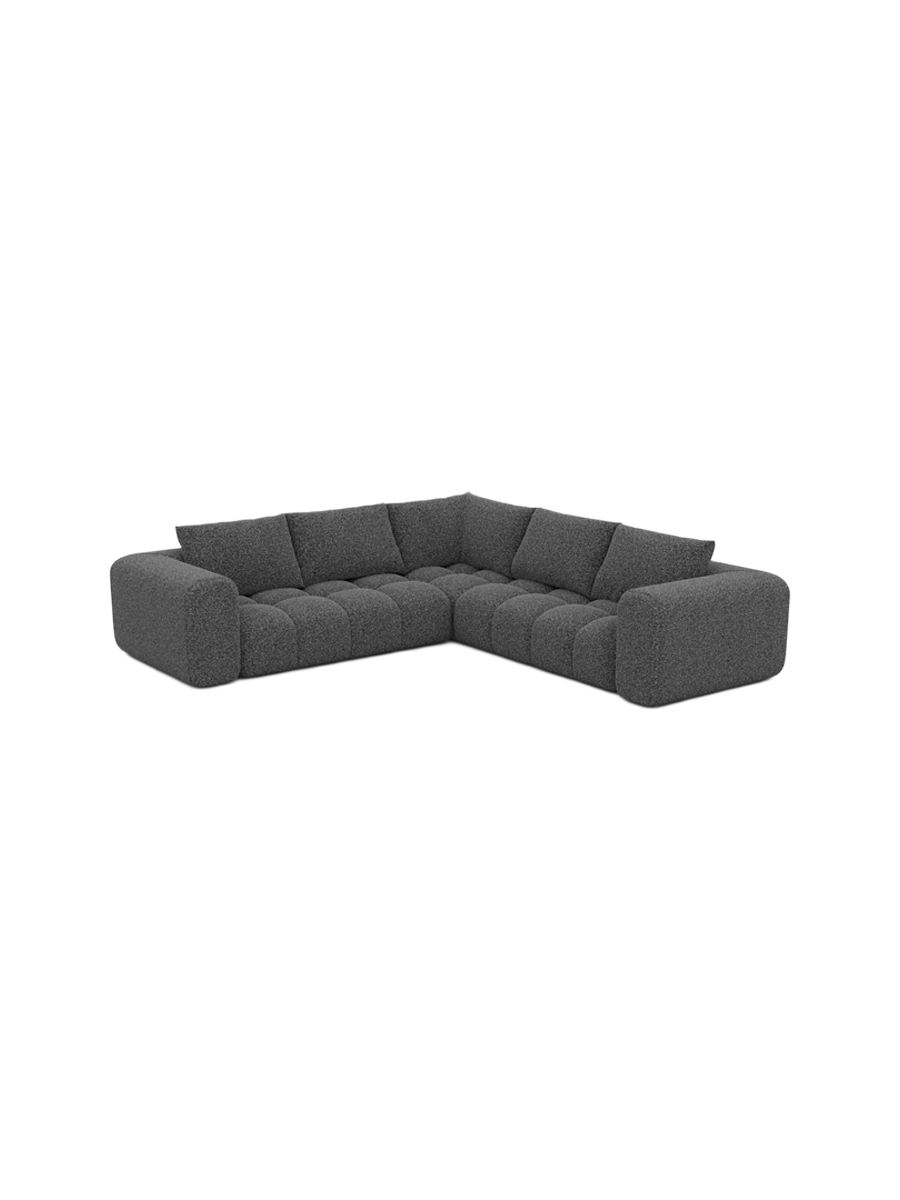 
5-Sitzer Design Ecksofa „Velina“ mit Bouclé-Bezug - Bouclé Graphit