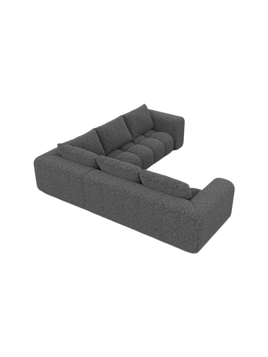 
5-Sitzer Design Ecksofa „Velina“ mit Bouclé-Bezug - Bouclé Graphit