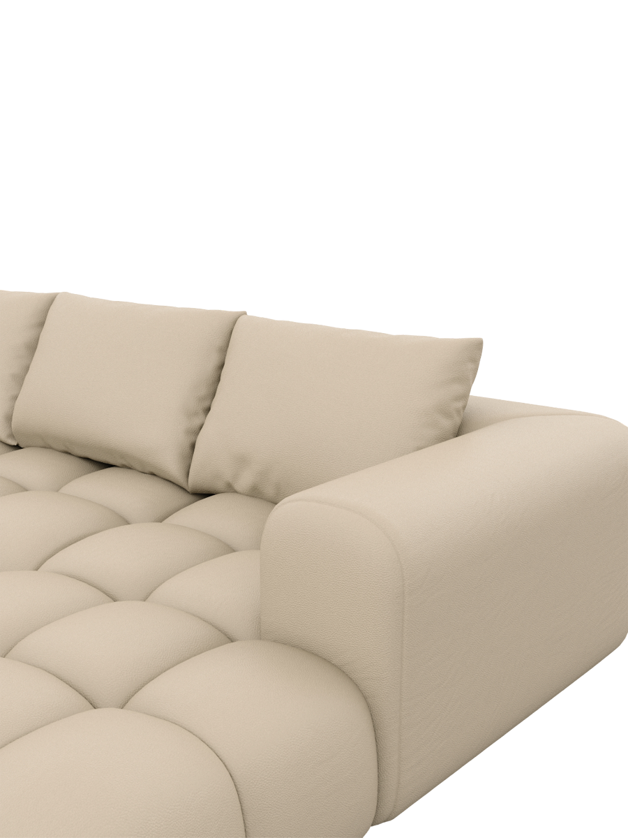 
5-Sitzer Design Echtleder Ecksofa „Velina“ - Echtleder Beige
