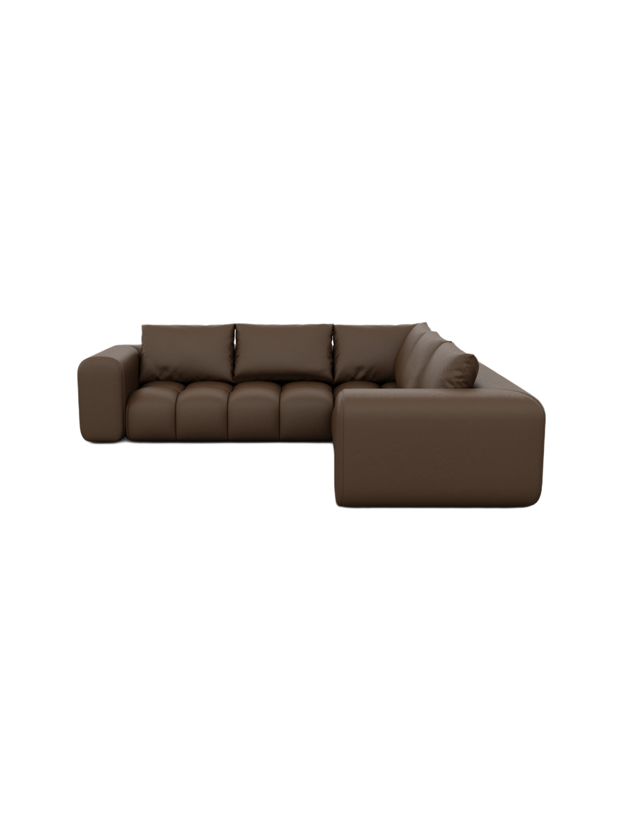 
5-Sitzer Design Echtleder Ecksofa „Velina“ - Echtleder Beige