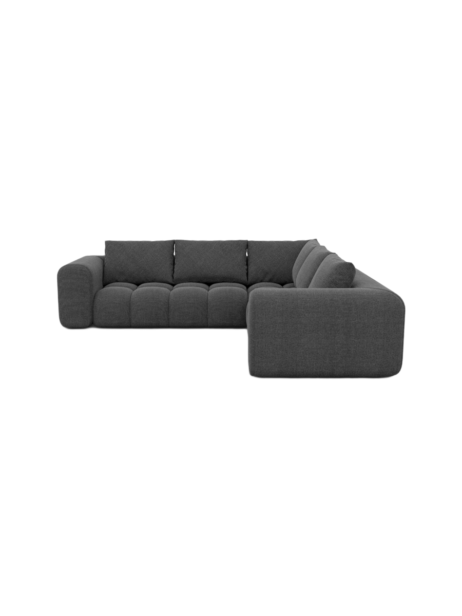 
5-Sitzer Design Ecksofa „Velina“ mit Strukturstoff-Bezug - Strukturstoff Anthrazit