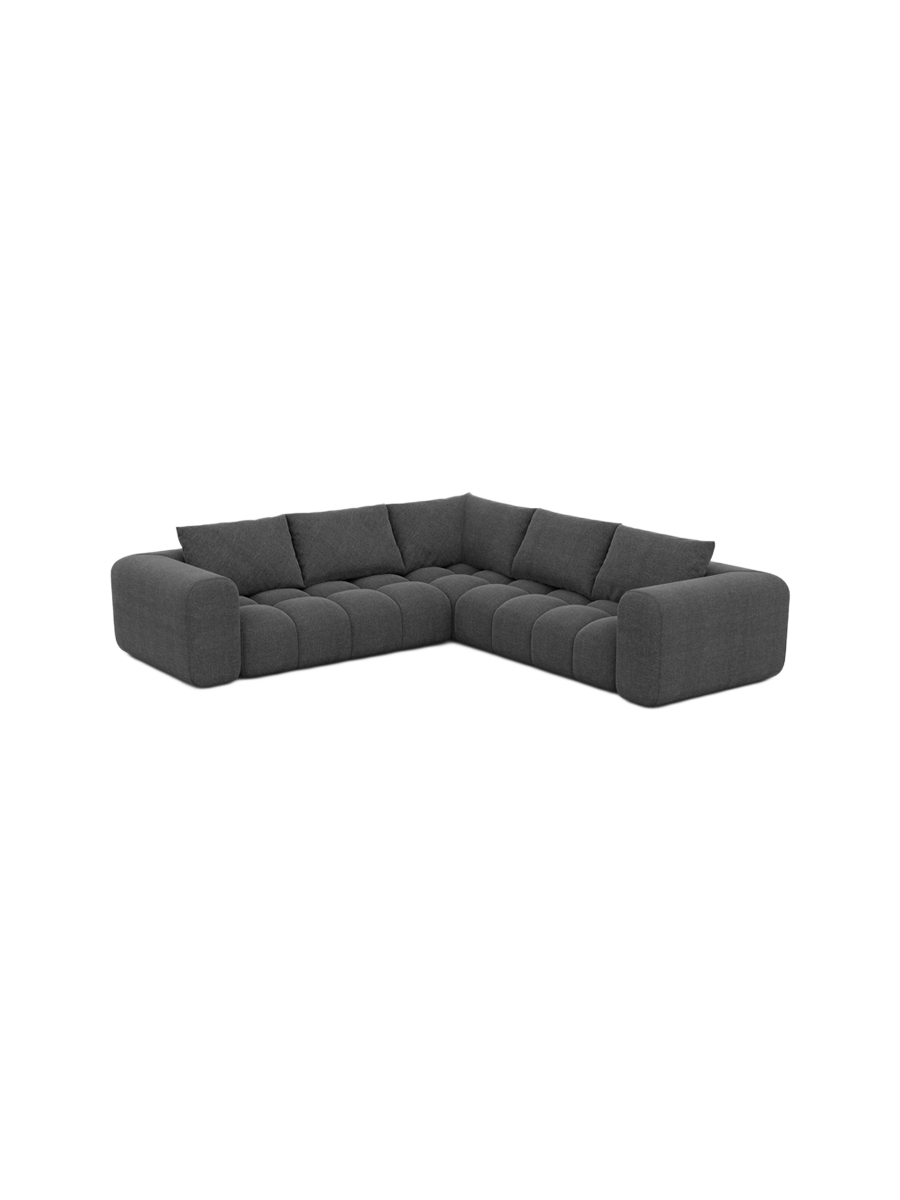 
5-Sitzer Design Ecksofa „Velina“ mit Strukturstoff-Bezug - Strukturstoff Anthrazit