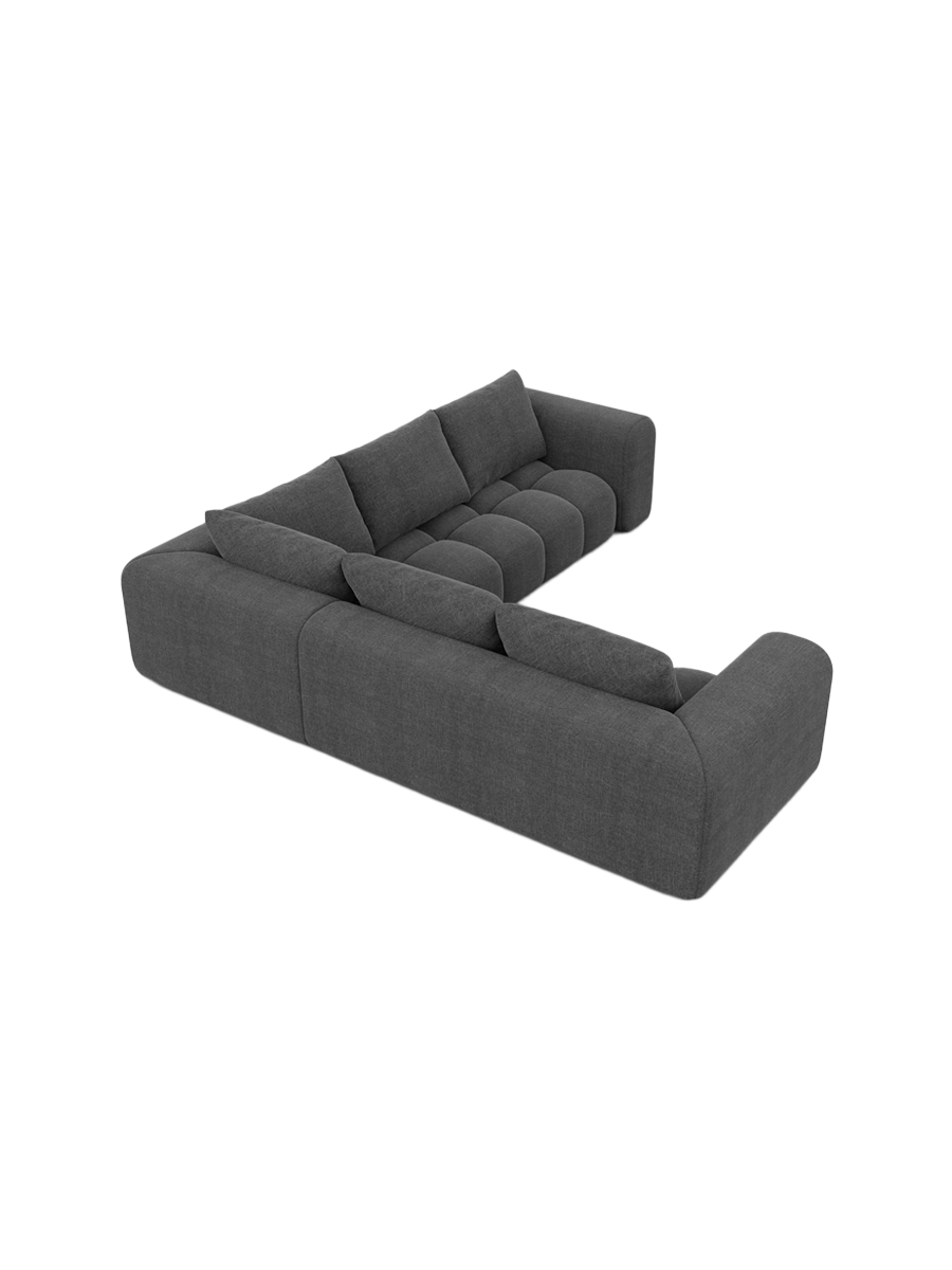 
5-Sitzer Design Ecksofa „Velina“ mit Strukturstoff-Bezug - Strukturstoff Anthrazit