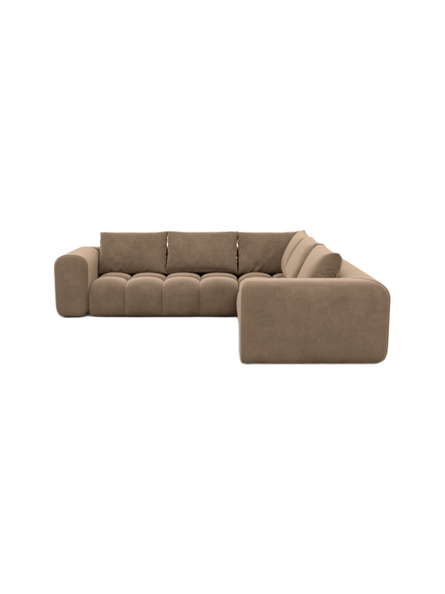 
5-Sitzer Design Ecksofas „Velina“ mit Samtbezug - Samtbezug Königsblau