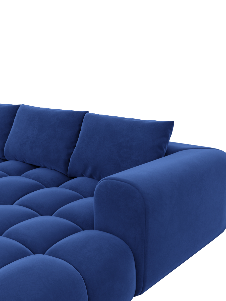 
5-Sitzer Design Ecksofas „Velina“ mit Samtbezug - Samtbezug Königsblau