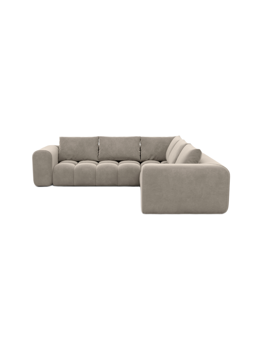
5-Sitzer Design Ecksofas „Velina“ mit Samtbezug - Samtbezug Königsblau