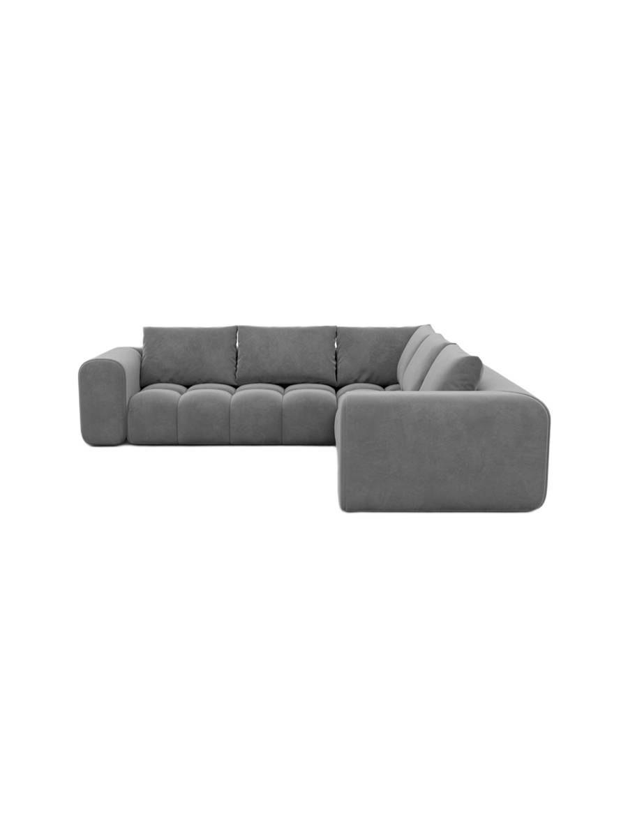 
5-Sitzer Design Ecksofas „Velina“ mit Samtbezug - Samtbezug Königsblau