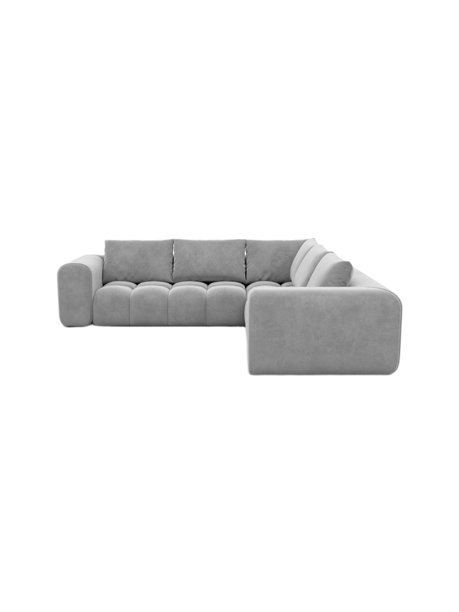
5-Sitzer Design Ecksofas „Velina“ mit Samtbezug - Samtbezug Königsblau