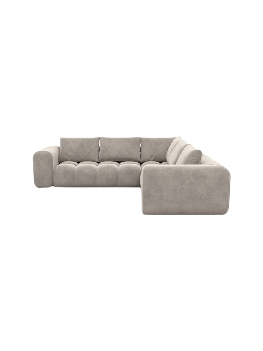 
5-Sitzer Design Ecksofas „Velina“ mit Samtbezug - Samtbezug Königsblau