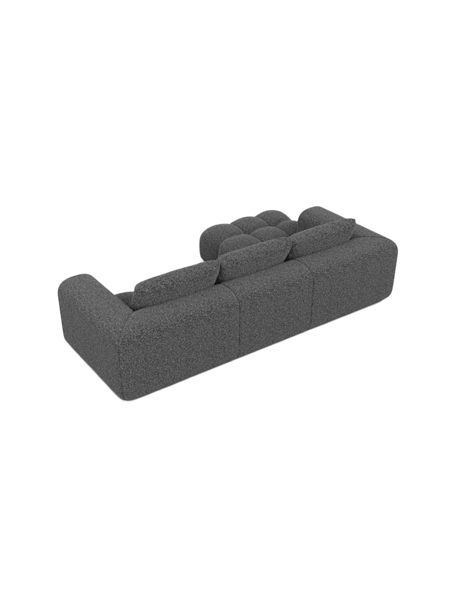 
4-Sitzer Design Ecksofa „Velina“ mit Bouclé-Bezug - Bouclé Graphit / Eckteil links