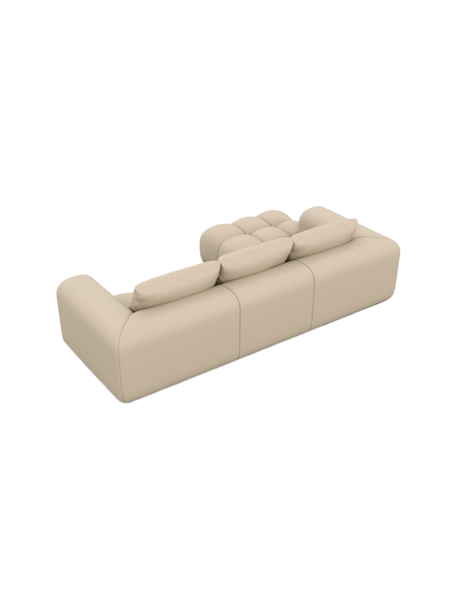 
4-Sitzer Design Echtleder Ecksofa „Velina“ - Echtleder Beige / Eckteil links