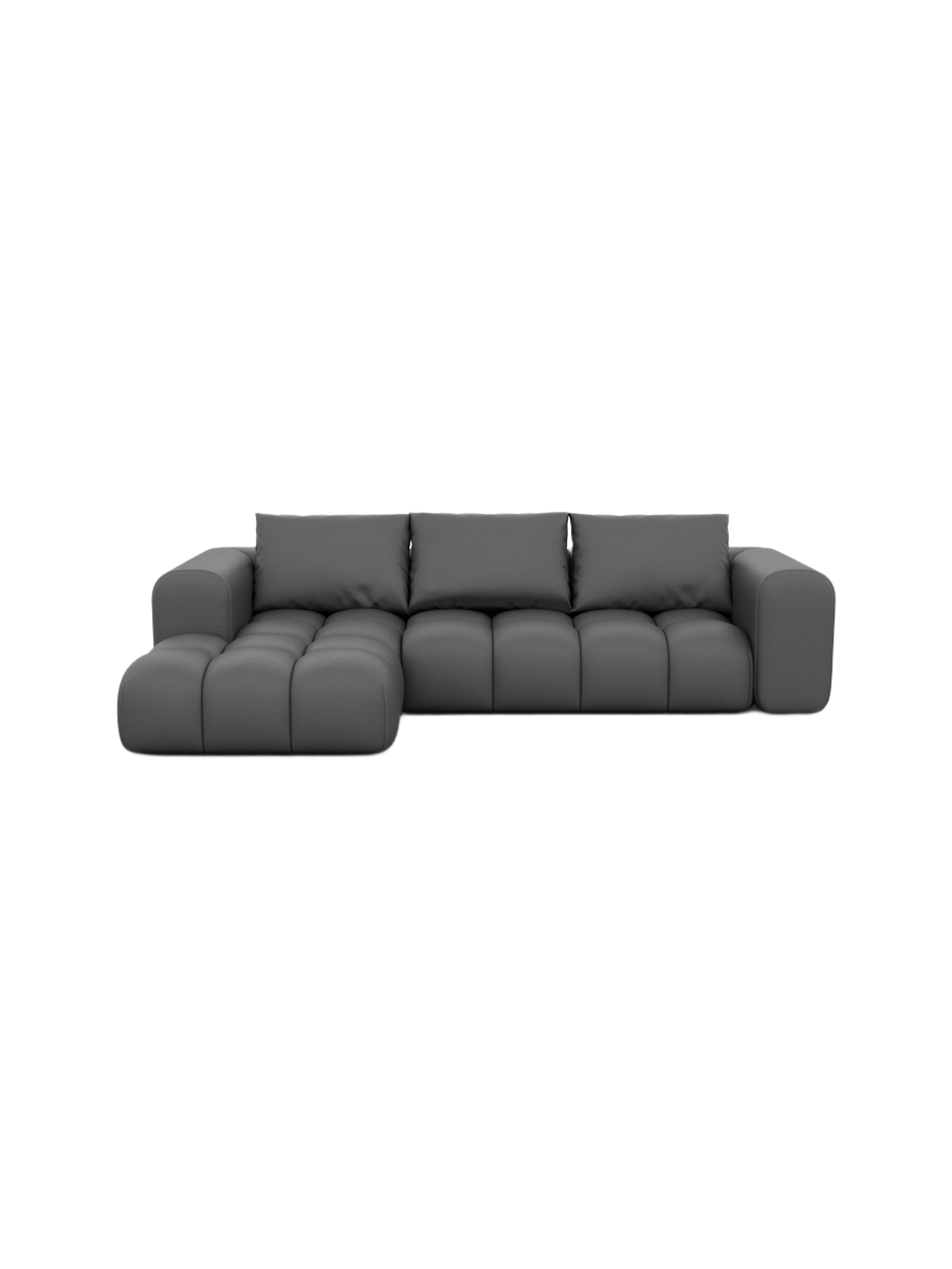 
4-Sitzer Design Echtleder Ecksofa „Velina“ - Echtleder Beige / Eckteil links