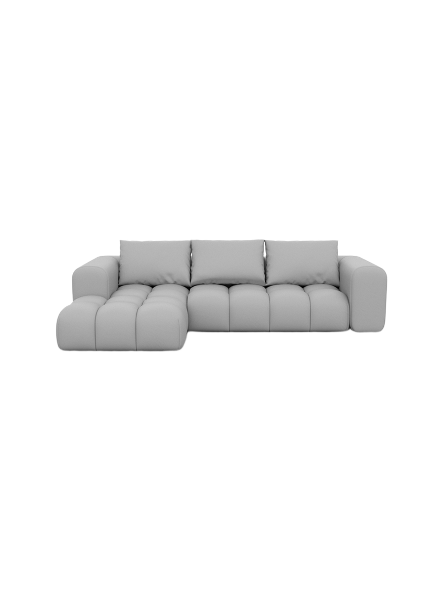 
4-Sitzer Design Echtleder Ecksofa „Velina“ - Echtleder Beige / Eckteil links
