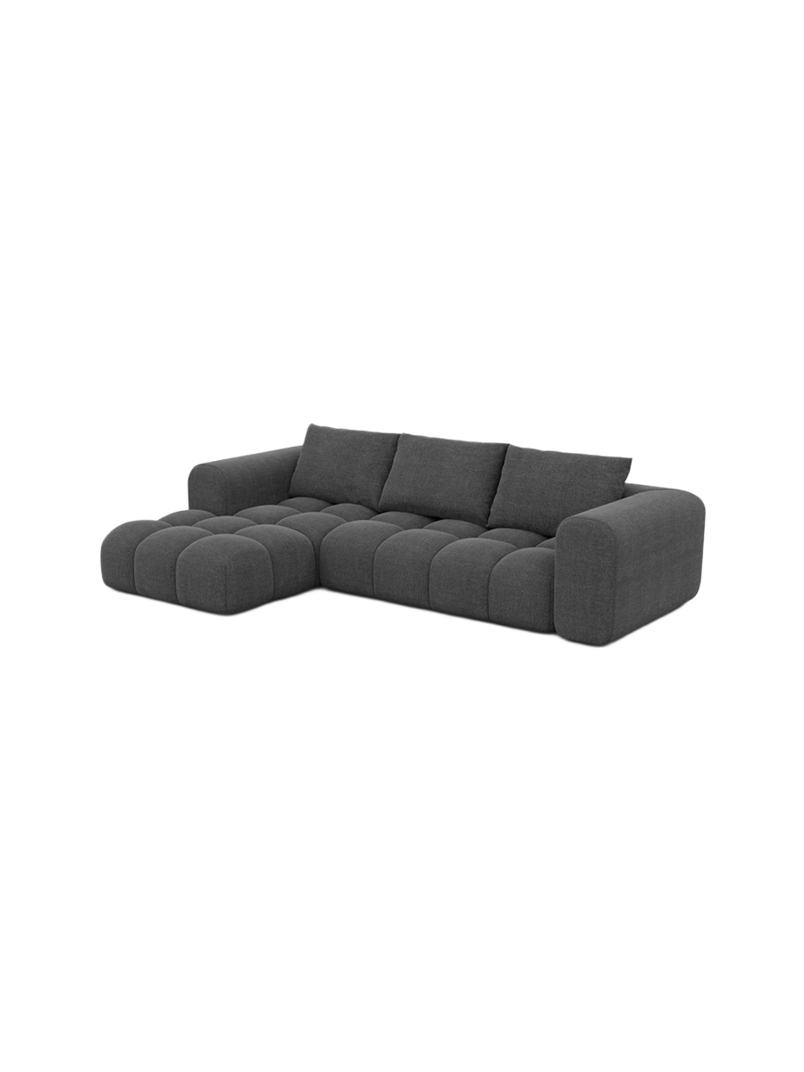 
4-Sitzer Design Ecksofa „Velina“ mit Strukturstoff-Bezug - Strukturstoff Anthrazit / Eckteil links