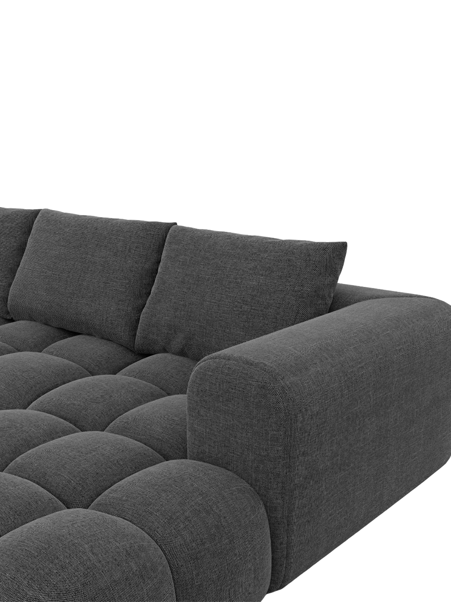 
4-Sitzer Design Ecksofa „Velina“ mit Strukturstoff-Bezug - Strukturstoff Anthrazit / Eckteil links