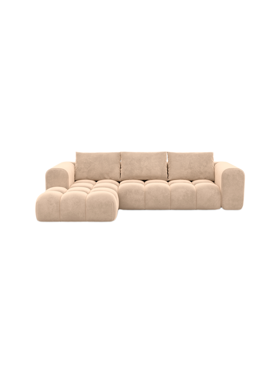 
4-Sitzer Design Ecksofas „Velina“ mit Samtbezug - Samtbezug Königsblau / Eckteil links