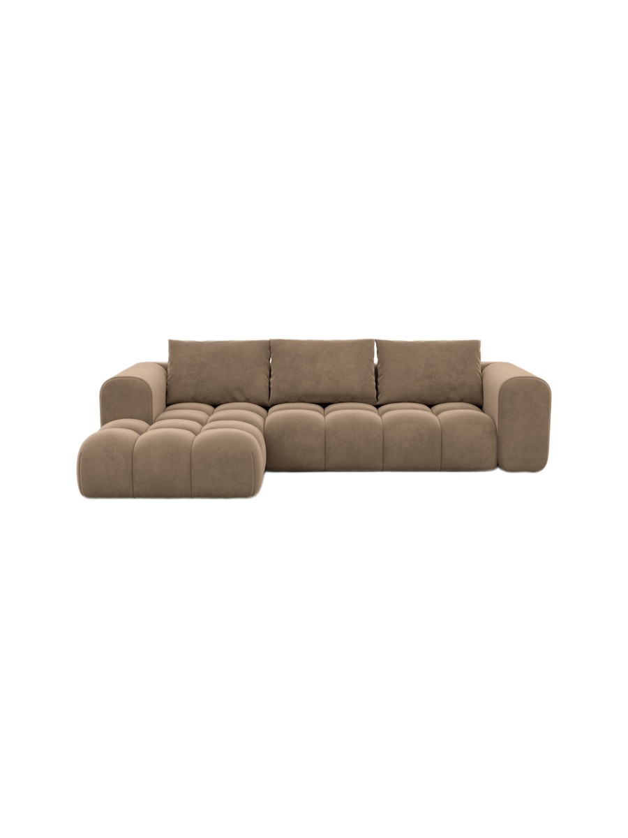
4-Sitzer Design Ecksofas „Velina“ mit Samtbezug - Samtbezug Königsblau / Eckteil links