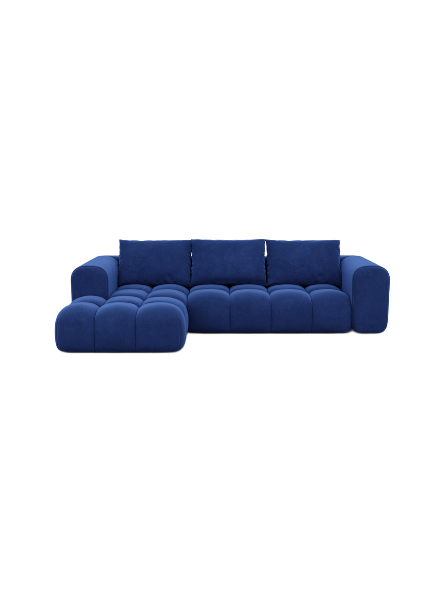 
4-Sitzer Design Ecksofas „Velina“ mit Samtbezug - Samtbezug Königsblau / Eckteil links