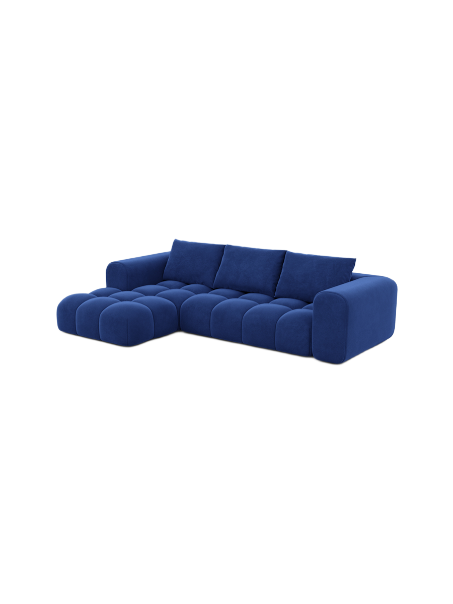 
4-Sitzer Design Ecksofas „Velina“ mit Samtbezug - Samtbezug Königsblau / Eckteil links