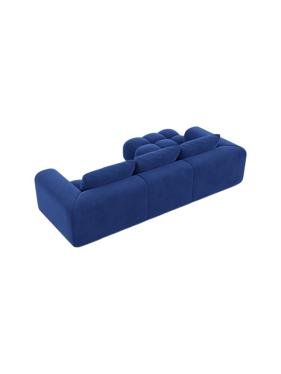 
4-Sitzer Design Ecksofas „Velina“ mit Samtbezug - Samtbezug Königsblau / Eckteil links